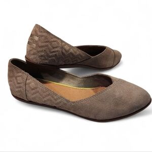 Toms Taupe Suede Ballet Flats